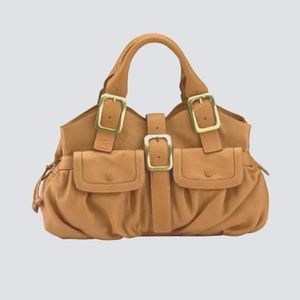 COLE HAAN E/W Triple Zip Bag Village Soft unit Amber color 